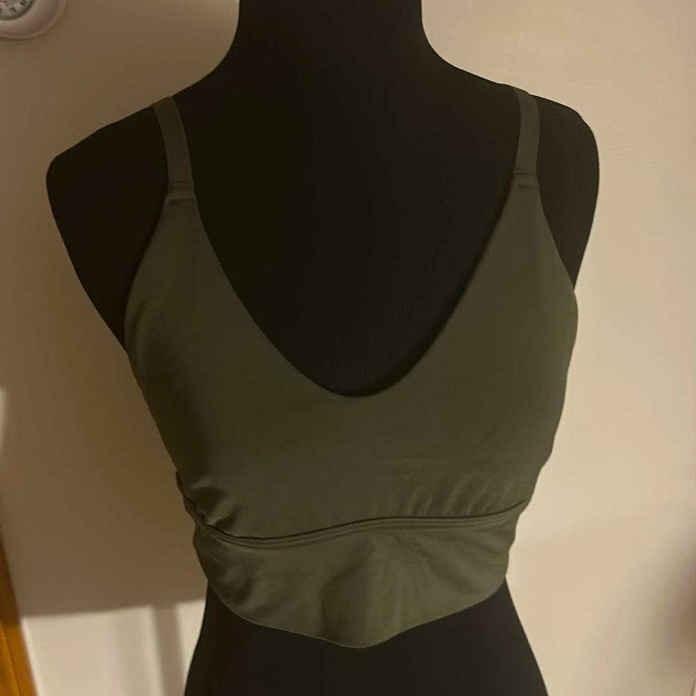 Green sports bra